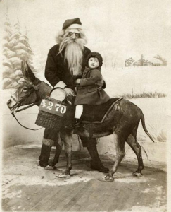 Santa and donkey